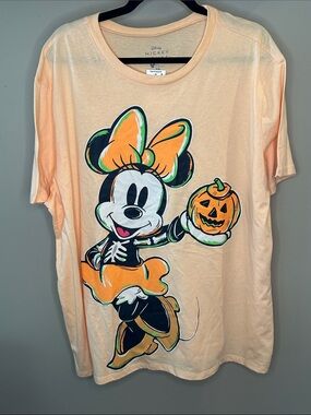 Disney Minnie Mouse Halloween Tee - Peach, Orange, Black, Green, White